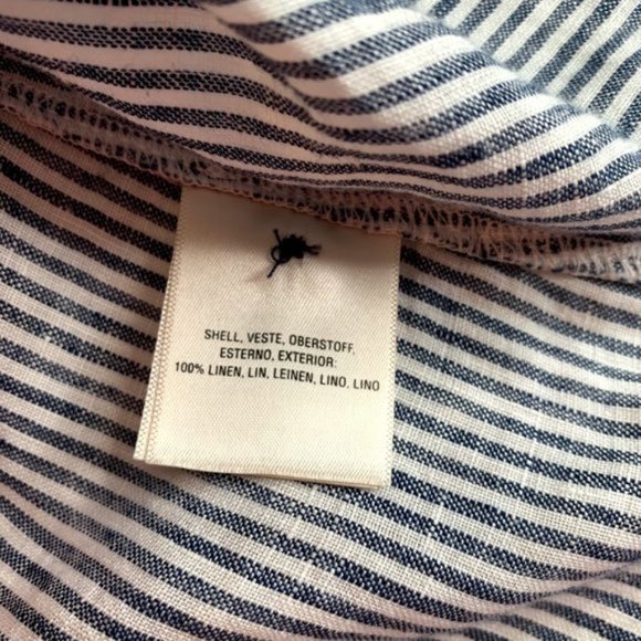 Anthropologie Maeve Linen w/ Lace Button Down Sleeveless Blouse - S - Picture 8 of 10